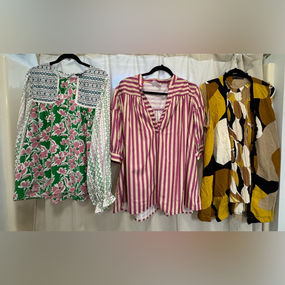 Striped Pink and White Women's Top